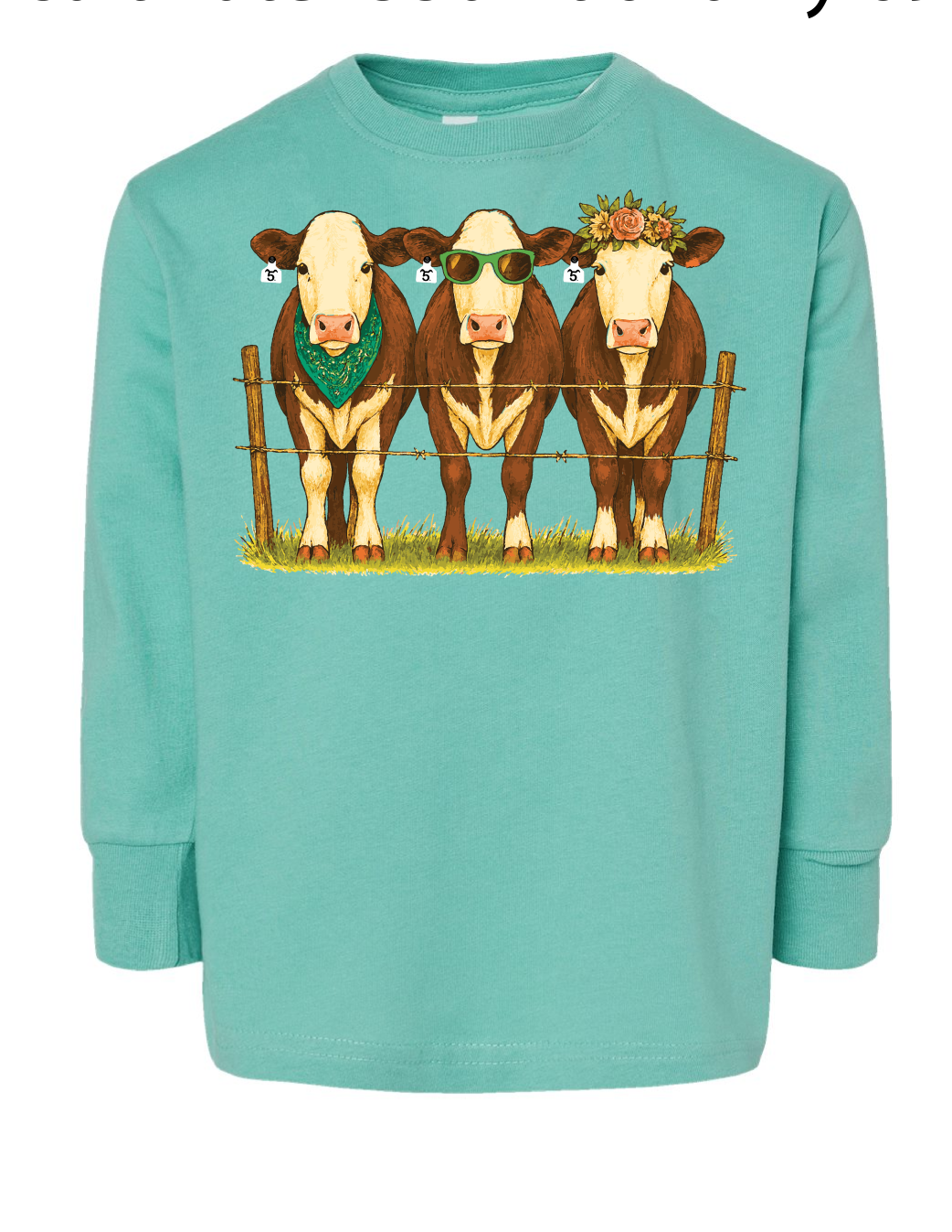 Fenceline Trio - Herefords Long Sleeve Tee - Toddler & Youth